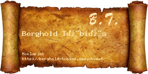 Berghold Tóbiás névjegykártya